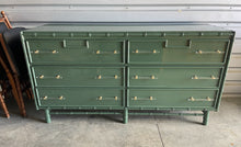 Load image into Gallery viewer, Faux Bamboo Dresser with lucite pulls