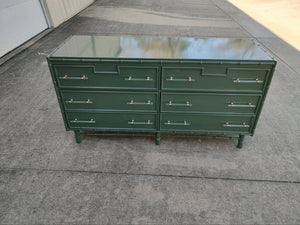 Faux Bamboo Dresser with lucite pulls