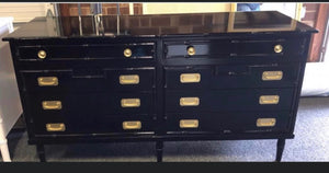 Ficks Reed Style Bamboo/Campaign Dresser - 9 drawer